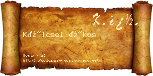 Kölcsei Ákos névjegykártya